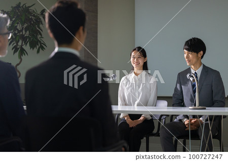 engagement interview style couple 100727247
