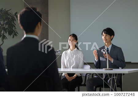 engagement interview style couple 100727248
