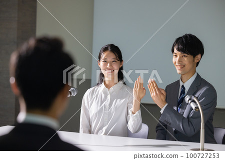 engagement interview style couple 100727253