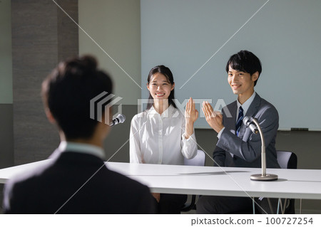 engagement interview style couple 100727254