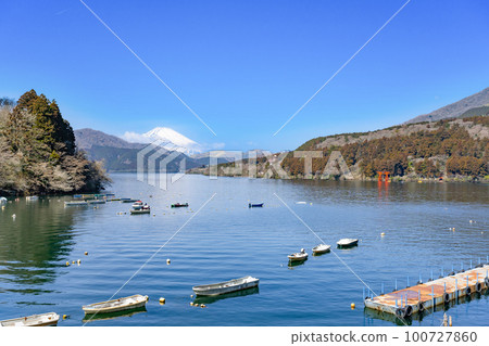 神奈川縣箱根町蘆之湖和富士山 神奈川縣箱根町蘆之湖和富士山 100727860