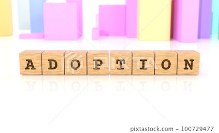 印有 ADOPTION 字母的木塊 印有 ADOPTION 字母的木塊 100729477