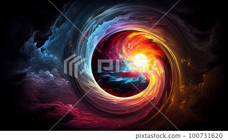 the beauty and wonder of outer space, with a rainbow-colored burst of light and energy, Generative AI, Illustration the beauty and wonder of outer space, with a rainbow-colored burst of light and energy, Generative AI, Illustration 100731620