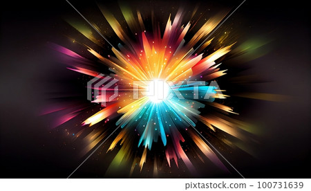a colorful starburst, with bursts of light and energy that radiate outward from the center of the image, Generative AI, Illustration a colorful starburst, with bursts of light and energy that radiate outward from the center of the image, Generative AI, Illustration 100731639