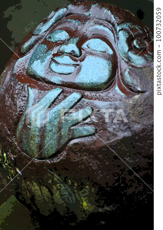 Stone Buddha/Prayer/Rainy Morning 100732059