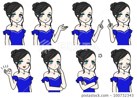 8 types of blue dress hostesses 100732343