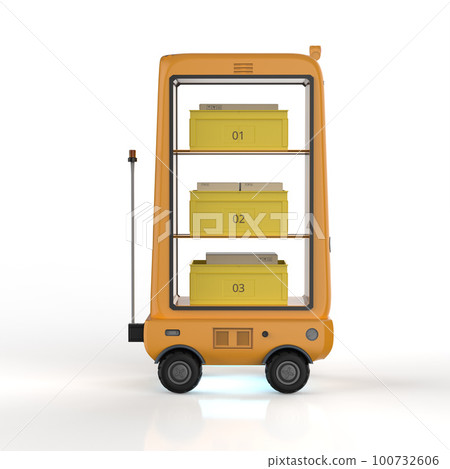 Warehouse robot or robotic assistant deliver boxes 100732606