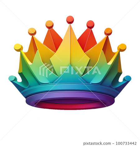 Rainbow crown icon crown 100733442