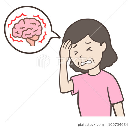患有腦部症狀的中年婦女阿姨 患有腦部症狀的中年婦女阿姨 100734684