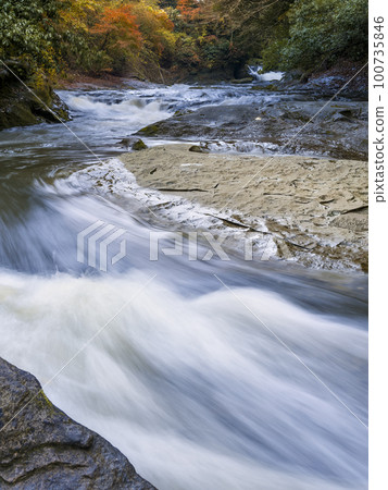 Autumn Yoro Valley / Yoro River Upstream side of Awamata Falls / Yoro River, Isumi, Japan 100735846