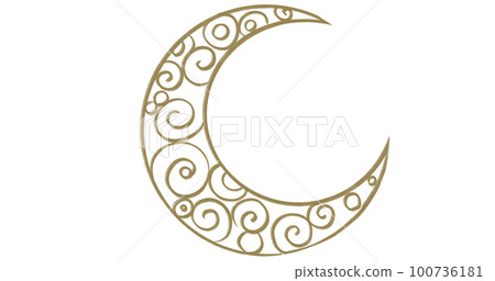 Starry night moon star night sky decorative gold blue ornament illustration art Starry night moon star night sky decorative gold blue ornament illustration art 100736181