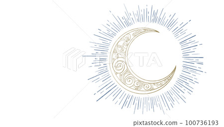 Starry night moon star night sky decorative gold blue ornament illustration art Starry night moon star night sky decorative gold blue ornament illustration art 100736193