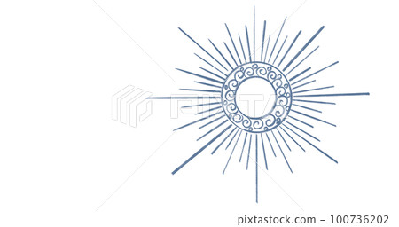 Starry night moon star night sky decorative gold blue ornament illustration art Starry night moon star night sky decorative gold blue ornament illustration art 100736202