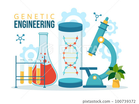 Genetic Engineering and DNA Modifications Illustration with Genetics Research or Experiment Scientists in Flat Cartoon Hand Drawn Templates Genetic Engineering and DNA Modifications Illustration with Genetics Research or Experiment Scientists in Flat Cartoon Hand Drawn Templates 100739372