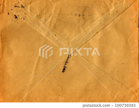Back of an old used envelope. Rich stain and paper details. Can be used as background Back of an old used envelope. Rich stain and paper details. Can be used as background 100739383