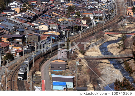 奈良井宿和特急信濃 100740169