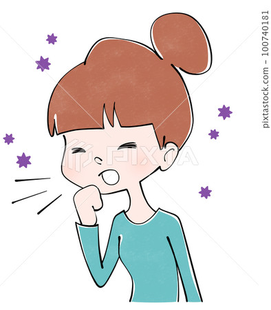 過敏反應女性插畫 100740181