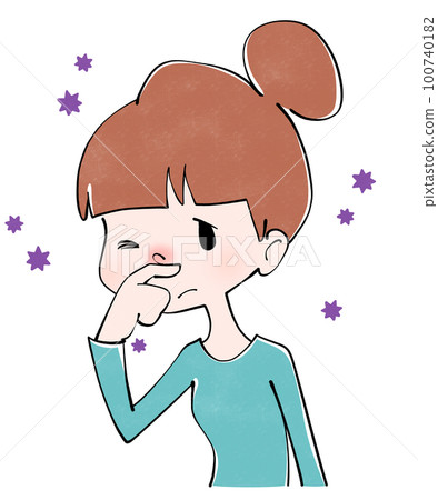 過敏反應女性插畫 100740182