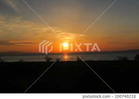 Marble beach sunset 100740218