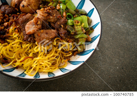 dried egg noodle with pork and meatball dried egg noodle with pork and meatball 100740785