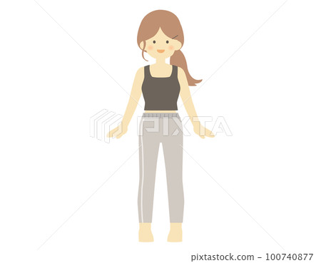 小馬矢量素材下的健身服女性 100740877