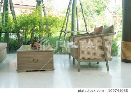 beautiful wicker or rattan sofa 100741088