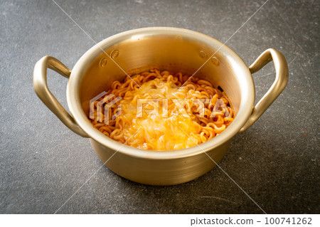 Korean spicy instant noodle with cheese 100741262