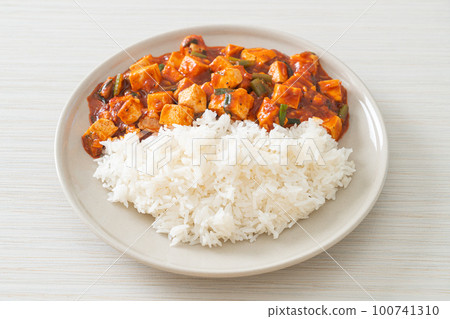 Mapo Tofu - The traditional Sichuan dish of silken tofu and ground beef, packed with mala flavor from chili oil and Sichuan peppercorns. Mapo Tofu - The traditional Sichuan dish of silken tofu and ground beef, packed with mala flavor from chili oil and Sichuan peppercorns. 100741310