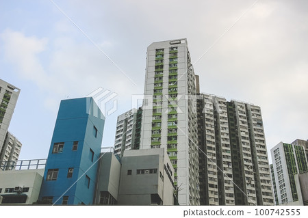 March 18 2023 High density public housing estate, Tai Wai, HK 100742555