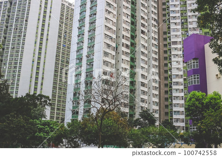 March 18 2023 High density public housing estate, Tai Wai, HK 100742558