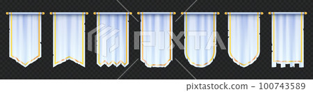 Realistic set of vintage flag mockups Realistic set of vintage flag mockups 100743589