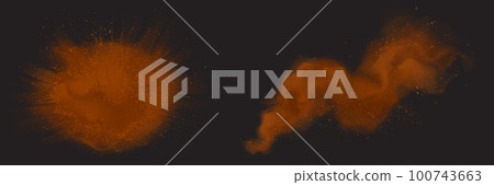 Cacao powder or coffee explosion splash vector Cacao powder or coffee explosion splash vector 100743663