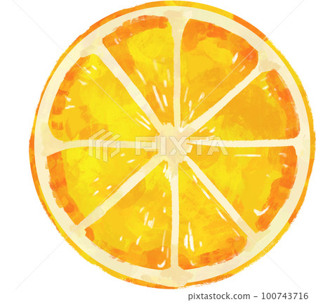 watercolor style sliced orange watercolor style sliced orange 100743716