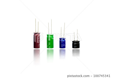 Electrolyte or electrolytic capacitor row isolated Electrolyte or electrolytic capacitor row isolated 100745341