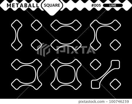 Metaball square line style design set_005 100746239
