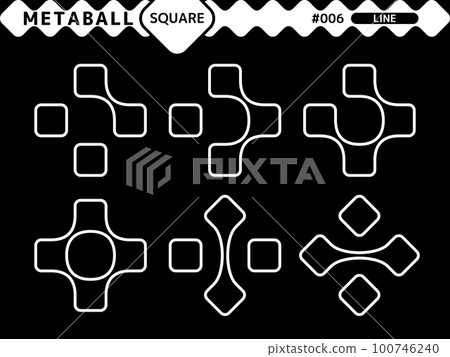 Metaball square line style design set_006 100746240