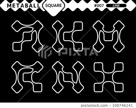 Metaball square line style design set_007 100746241