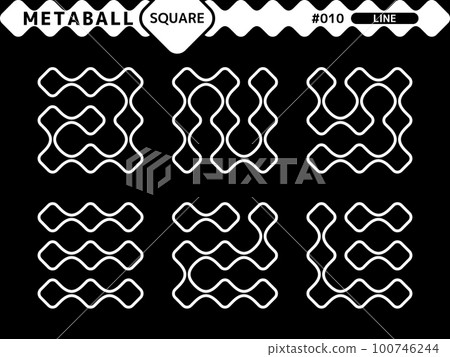 Metaball square line style design set_010 Metaball square line style design set_010 100746244