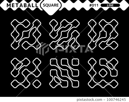 Metaball square line style design set_011 Metaball square line style design set_011 100746245