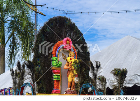 Colorful Kavadi view by devotees in Thaipusam 100746329