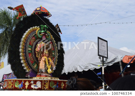 Colorful Kavadi view by devotees in Thaipusam 100746334