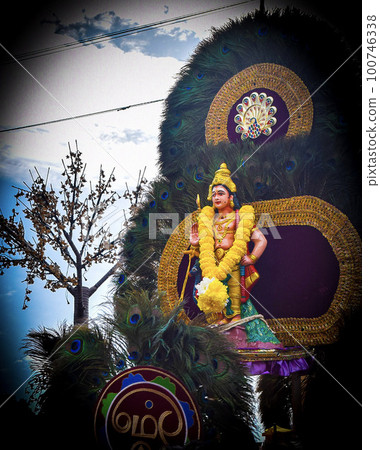 Colorful Kavadi view by devotees in Thaipusam 100746338