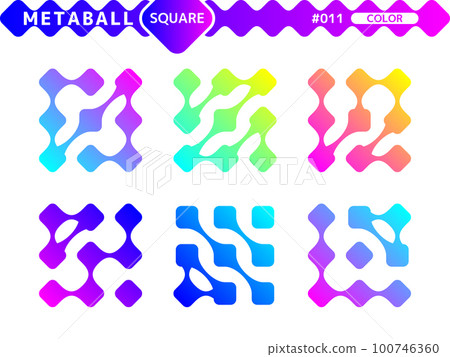 Metaball square color style design set_011 100746360