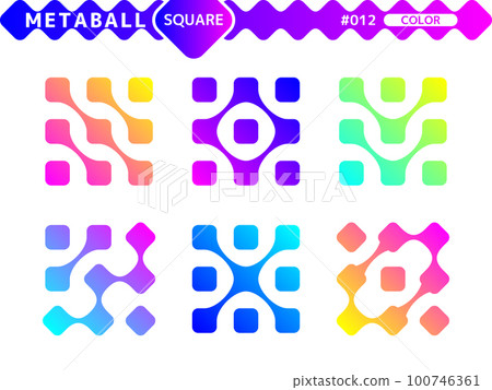 Metaball square color style design set_012 100746361