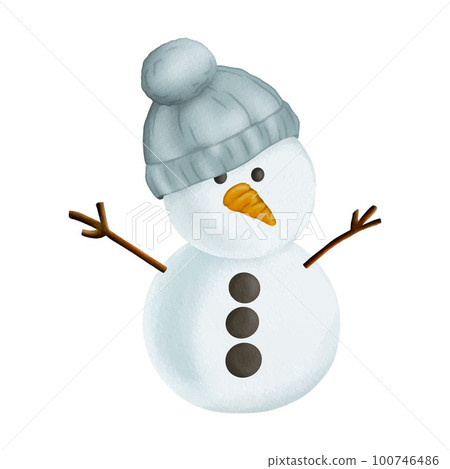 Cute Snowman Winter Celebration Isolated on white background Cute Snowman Winter Celebration Isolated on white background 100746486