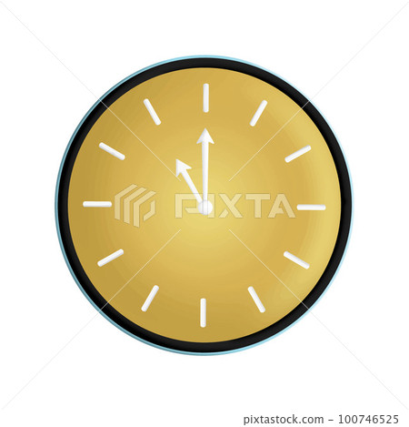 Wall Clock 11pm before midnight New Year illustration isolated Clipart 100746525