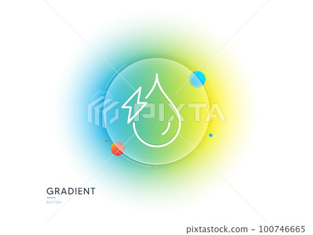 Hydroelectricity line icon. Gradient blur button with glassmorphism. Hydroelectric energy type sign. Water power symbol. Transparent glass design. Hydroelectricity line icon. Vector Hydroelectricity line icon. Gradient blur button with glassmorphism. Hydroelectric energy type sign. Water power symbol. Transparent glass design. Hydroelectricity line icon. Vector 100746665