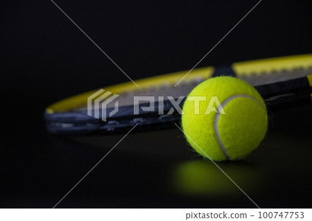 Tennis ball racket close-up sports image material Tennis ball racket close-up sports image material 100747753