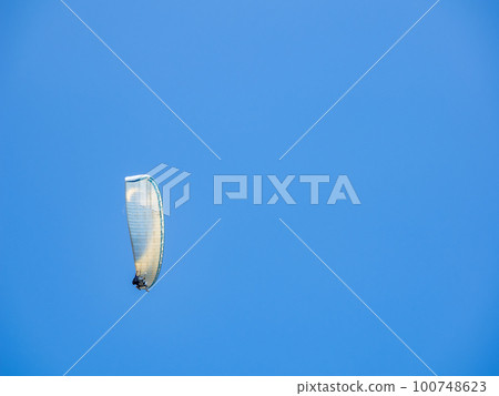 Paraglider on the blue sky in Taiwan. Paraglider on the blue sky in Taiwan. 100748623