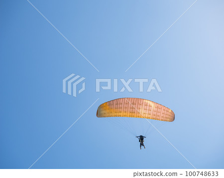 Paraglider on the blue sky in Taiwan. Paraglider on the blue sky in Taiwan. 100748633
